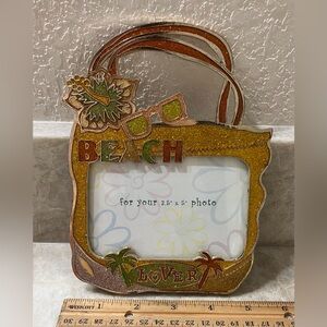 Sixtrees Gold Sparkly Beach Lover Picture Frame 3.5 x 4.5